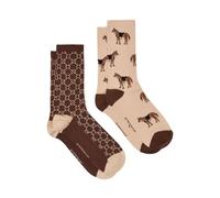 Joules Womens Everyday 2 Pack Socks (Brown/Cream)