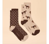 Joules Women's Everyday 2 Pack Socks - Brown - Size: One Size