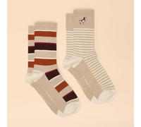 Joules Women's Everyday 2 Pack Socks - Orange Print - Size: One Size
