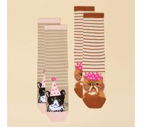 Joules Women's Everyday 2 Pack Socks - Orange - Size: One Size
