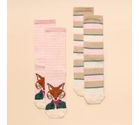 Joules Women's Everyday 2 Pack Socks - Pink Print - Size: One Size