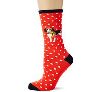Joules Women's Excellent Everyday Single Hosiery, Red Dog, 4-8