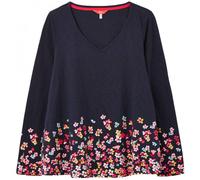 Joules Women's Harbour Light Swing Jersey Top - Navy Floral - Size: UK14