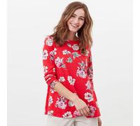 Joules Women's Harbour Light Swing Jersey Top - Red Floral - Size: UK16