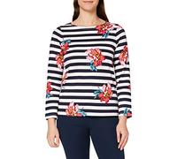 Joules Womens Harbour Print Long Sleeve Jersey Top - Creme Dog Leopard Stripe