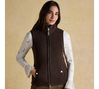 Joules Women's Heritage Fleece Gilet - Ladies Body Warmers - Brown - Size: UK12