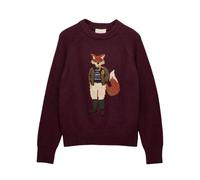 Joules Womens Jonty Fox Knitted Sweatshirt Wine