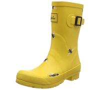 Joules Women's Molly Welly Wellington Boots, Gold Botanical Beetroot,5 UK