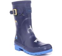 Joules Women's Molly Welly Wellington Boots, Navy Dogs, 8 UK