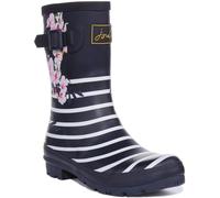 Joules Women's Molly Welly Wellington Boots, Navy Floral Stripe, 5 UK