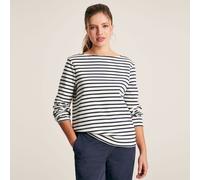 Joules Women's New Harbour Stripe Top - Cream Stripe - Size: UK20