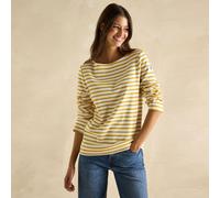 Joules Women's New Harbour Stripe Top - Yellow Print - Size: UK14