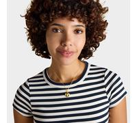 Joules Women's Sophie Navy Striped Short Sleeve Ribbed Fitted T-Shirt, Multi 12