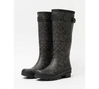 Joules Womens Tall Printed Welly - Black - Black - UK8 EU42 US10