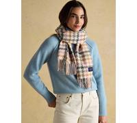 Joules Woven Checked Scarf Pink Mix