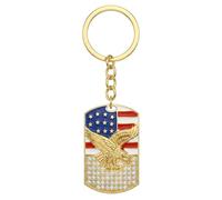 JOULOTE American Flag Keyring, Eagle Keychain Bag Charms for Women | Rhinestone Key Rings with Sparkling Rhinestones and Flag Motif Decorations Gifts for Veterans and Patriots
