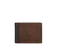 joumma bags,s.l. Adept Jim Vertical Wallet with Click Closure, Brown, 8.5 x 10.5 x 1 cm, Leather, Vertical Wallet with Click Closure