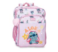Disney Joumma Stitch You & Me Mauve Double Compartment School Backpack 30x40x13 cm Polyester 15.6L