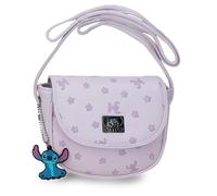Joumma Disney Bloom Stitch Crossbody Bag with solapa Lilac 16x14x5 cm PU and Polyester