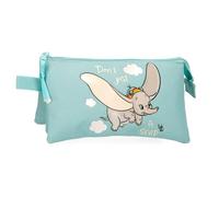 Joumma Disney Dumbo Fly Triple Pencil case Blue 22x12x5cm Polyester 1.32L, Blue, One Size, Triple Case