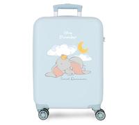 Joumma Disney Dumbo Sweet Dreams Cabin Suitcase Light Blue 38 x 55 x 20 cm Rigid ABS Side Combination Lock 34L 2.6 kg 4 Double Wheels Hand Luggage
