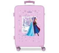 Joumma Disney Frozen in This Together Suitcase Medium Lilac 46x65x23cm Hard ABS Combination Lock Side 56L 3.1kg 4 Double Wheels