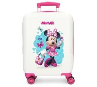 Joumma Disney Good Mood Cabin Suitcase White 33 x 50 x 20 cm 34 x 55 x 20 cm Rigid ABS Combination Lock Side 28.4 L 2 kg 4 Double Wheels Luggage Hand Luggage, White, 50cm Suitcase