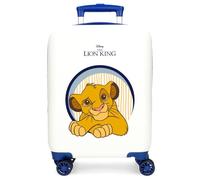 Joumma Disney Hakuna Matata Cabin Suitcase White 33 x 50 x 20 cm Rigid ABS Side Combination Lock 28.4L 2 kg 4 Double Wheels Luggage Hand Luggage, White, Cabin Suitcase