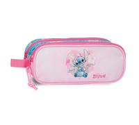 Joumma Disney Heart Stitch Double Pencil case Pink 23x9x7cm Polyester 1.45L, Pink, One Size, Double Case