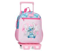 Joumma Disney Heart Stitch School Backpack with Trolley Pink 23x28x10cm Polyester 6.44L, Pink, One Size, School Backpack with Trolley