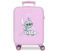 Joumma Disney Lovely Stitch Children's Suitcase Cabin Suitcase Blue White Rigid ABS Side Combination Lock 4 Wheels Hand Luggage