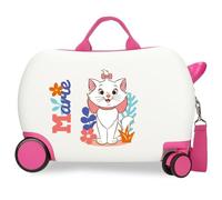 Joumma Disney Marie in White Children's Suitcase White 45x31x20cm Hard Shell ABS 24.6L 1.8 kg 4 Wheels Hand Luggage, White, Children's Suitcase