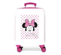 Joumma Disney Mickey & Minnie Luggage Cabin Suitcase White 38 x 55 x 20 cm Hard ABS Combination Lock Side 34L 2.6 kg 4 Wheels Double Carry-on Luggage