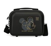 Joumma Disney Mickey Outline, Cabin Suitcase, Made of ABS, a Durable and Lightweight Material, Four Double Wheels with Multi-Directional Swivel, Side Combination Lock. By Joumma Bags, Black/White, ABS