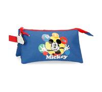 Joumma Disney Mickey Peek a Boo Triple Pencil case Blue 22x12x5cm Polyester L, Blue, Triple Case