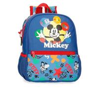Joumma Disney Mickey Peek a Boo Trolley Adaptable Preschool Backpack Blue 23x28x10cm Polyester 6.44L, Blue, Preschool Backpack Adaptable to Trolley