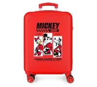 Joumma Disney Mickey Racing Cabin Suitcase Red 38 x 55 x 20 cm Hard ABS Combination Lock Side 34L 2.6 kg 4 Wheels Double Hand Luggage
