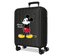 Joumma Disney Mickey Waiting Cabin Suitcase Black 40 x 55 x 20 cm Rigid 2.8 kg TSA Closure Integrated ABS 2.8 kg 37L Extendable Hand Luggage