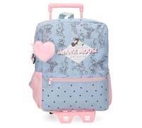Joumma Disney Minnie American Darling School Backpack with Trolley Blue 25x33x12cm Polyester 13.68L, Blue, School Backpack with Trolley