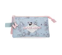 Joumma Disney Minnie American Darling Triple Pencil Case Blue 22x12x5cm Polyester by Joumma Bags, Blue, Triple Case