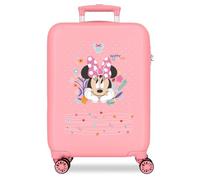 Joumma Disney Minnie Happy to Be Me Cabin Suitcase Pink 38 x 55 x 20 cm Hard ABS Combination Lock Side 35L 2.5 kg 4 Double Wheels