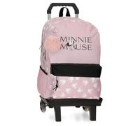Joumma Disney Minnie Heads Backpack Double Compartment with Portable Trolley 15.6 Inches Pink 31 x 44 x 15 cm Polyester 24.68L, Pink, One Size, Double Compartment Backpack with Trolley