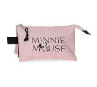 Joumma Disney Minnie Heads Pencil case Triple Pink 22x12x5cm Polyester 1.32L, Pink, One Size, Triple Case