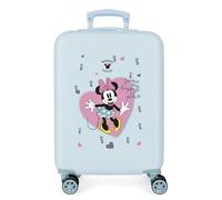 Disney Minnie My happy place Cabin Suitcase Blue 38x55x20 cms Rigid ABS Side combination lock 34L 2 kgs 4 Double wheels Hand Luggage