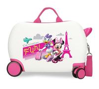 Joumma Disney Minnie Party Cabin Suitcase, White, Children's Suitcase, Rigid ABS, Side Combination Lock, 28.4L, 2kg, 4 Double Wheels, Hand Luggage