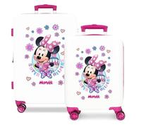 Joumma Disney Minnie Super Helpers Suitcase Set White 55/65 cm Rigid 6 kg Combination Lock Side ABS 6 kg 91L Hand Luggage, White, One Size, Suitcase Set