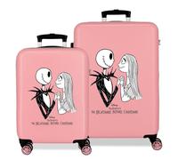 Joumma Disney Nightmare Suitcase Set Pink 55/68 cm Rigid 4.8 kg Combination Lock Side ABS 4.8 kg 90L Hand Luggage, Pink, One Size, Suitcase Set