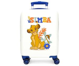 Joumma Disney Simba Colors Cabin Suitcase White 33 x 50 x 20 cm Rigid ABS Side Combination Lock 28.4L 2 kg 4 Double Wheels Luggage Hand Luggage, White, Cabin Suitcase