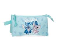 Joumma Disney Stitch Beach & Love Triple Pencil case Turquoise Green 22x12x5 cm Polyester