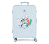 Joumma Disney Stitch from Hawaii Medium Suitcase Blue 46x65x23cm Hard Mount 3kg Combination Lock Side ABS 3kg 56L
